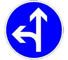 Fahrtrichtung geradeaus oder links