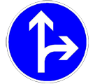 Fahrtrichtung geradeaus oder rechts